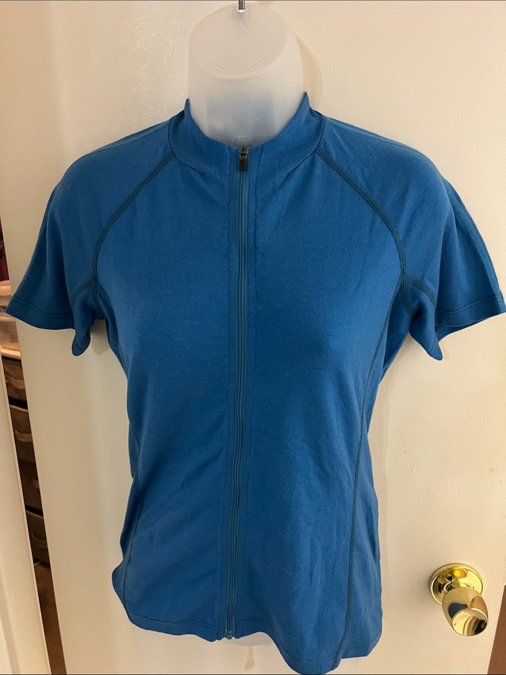 Blue Short Sleeve Zip-Up Cycling Jersey